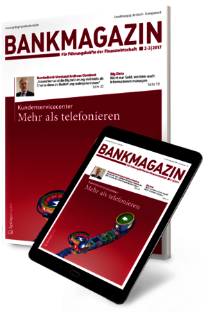 bankmagazin: Cover auf Magazin und Tablet
