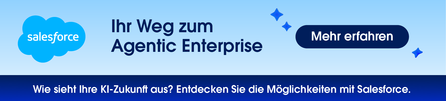Werbebanner: Mehr erfahren über KI Möglichkeiten mit Salesforce