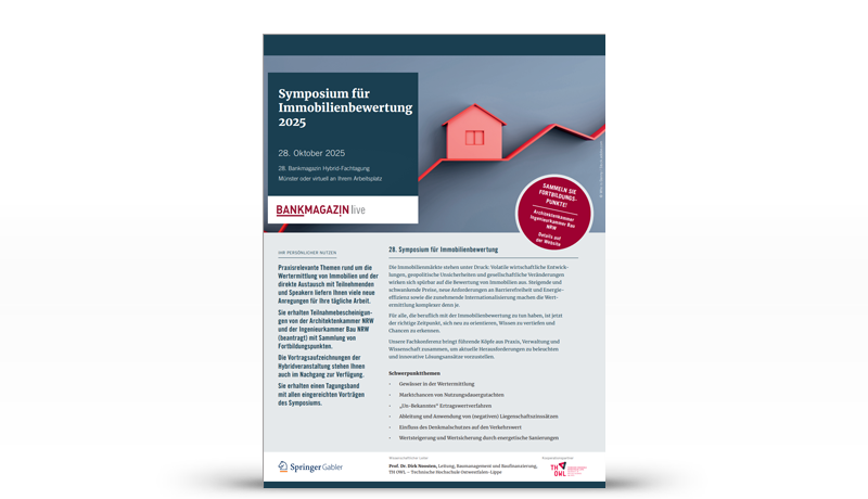 Cover Veranstaltungsflyer Symposium für Immobilienbewertung 2025