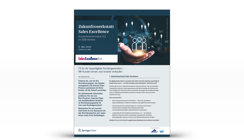 Cover Veranstaltungsflyer Zukunftswerkstatt Sales Excellence 2016